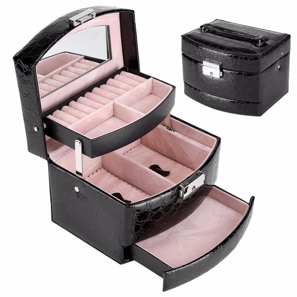 3 Layers Jewelry Makeup Storage Box