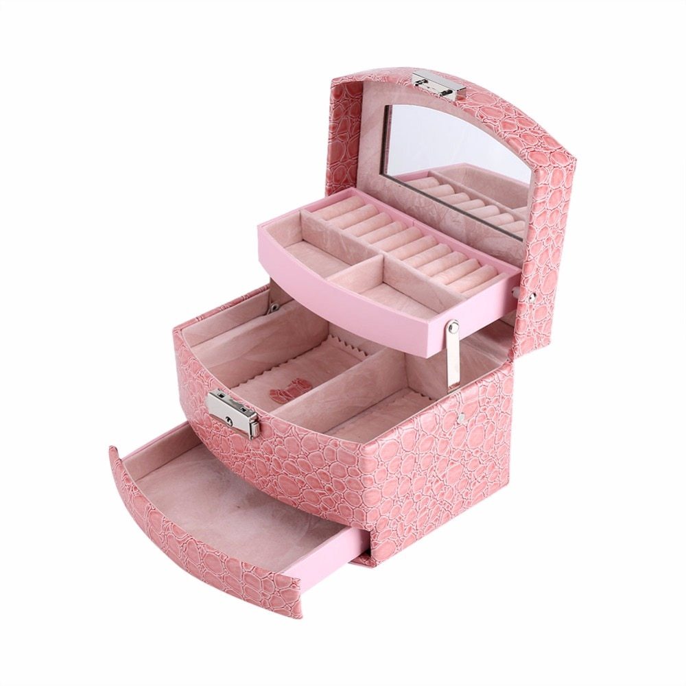 3 Layers Jewelry Makeup Storage Box