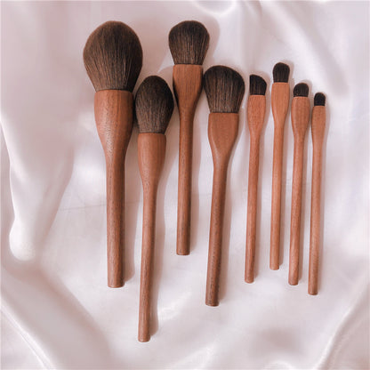 Wood Handle Makeup Brush Set