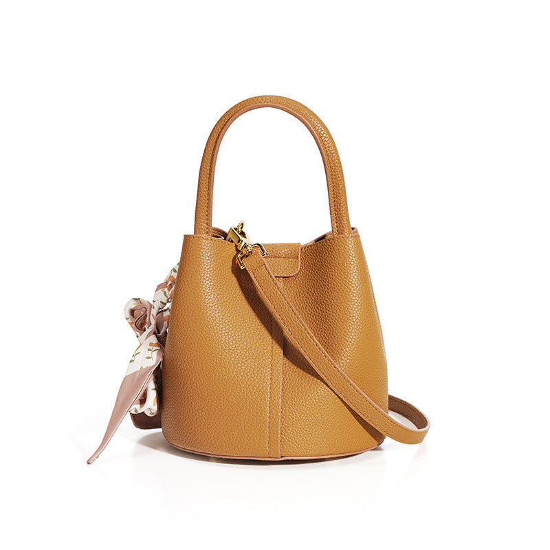 Genuine Leather Texture Bucket Bags