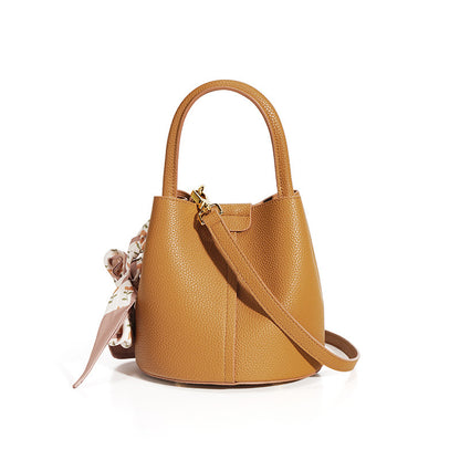 Genuine Leather Texture Bucket Bags