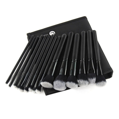 15Pcs Black Make Up Brushes Set With Bag