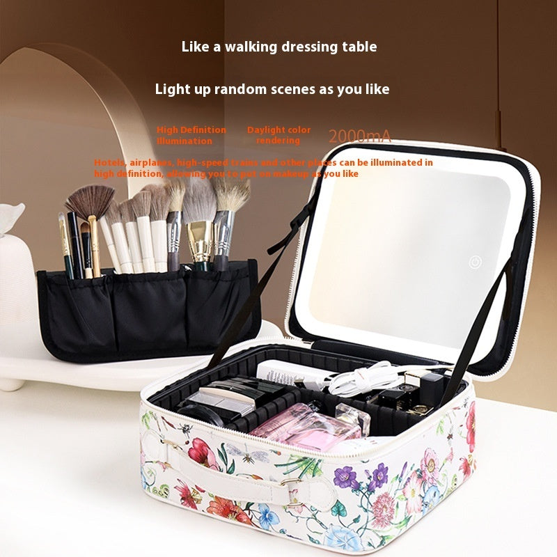 Cosmetics Storage Box With Light And Mirror